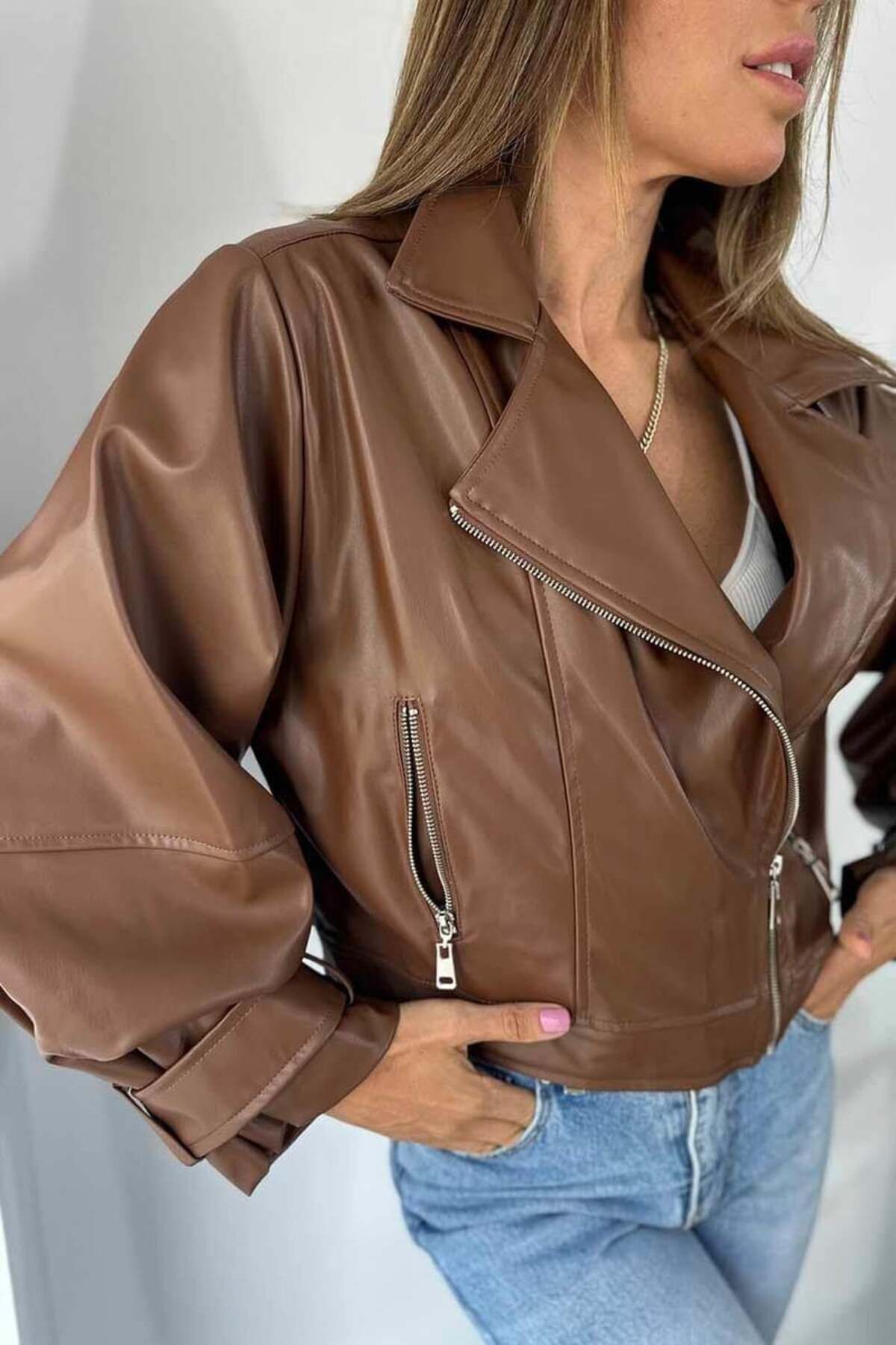 BlackOversizeWomen's Leather Jacket