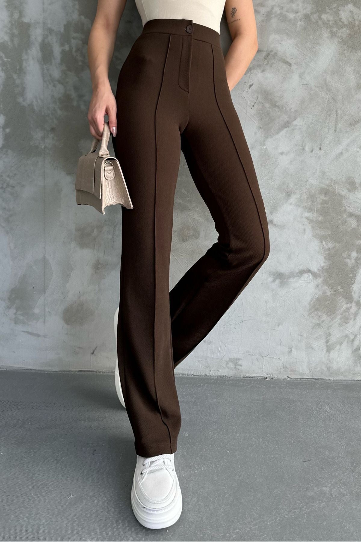 Black High Waist Strengthening Flared Leg Women's Palazzo Trousers