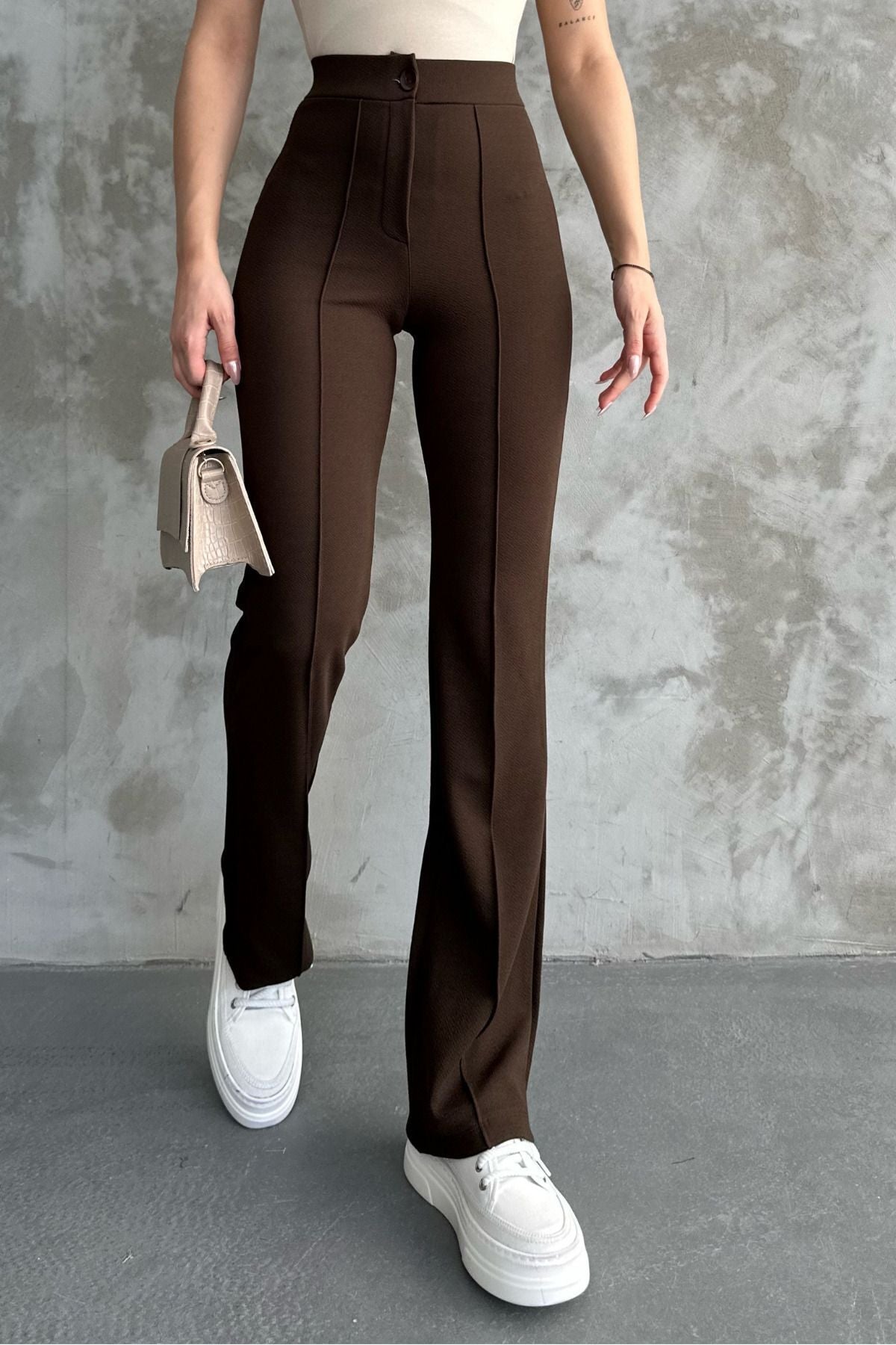 Black High Waist Strengthening Flared Leg Women's Palazzo Trousers