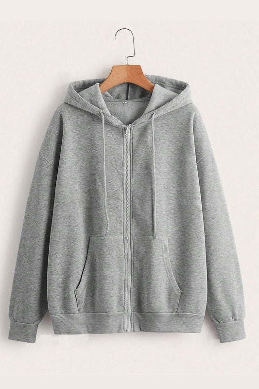 Zipper Hooded Sweatshirt