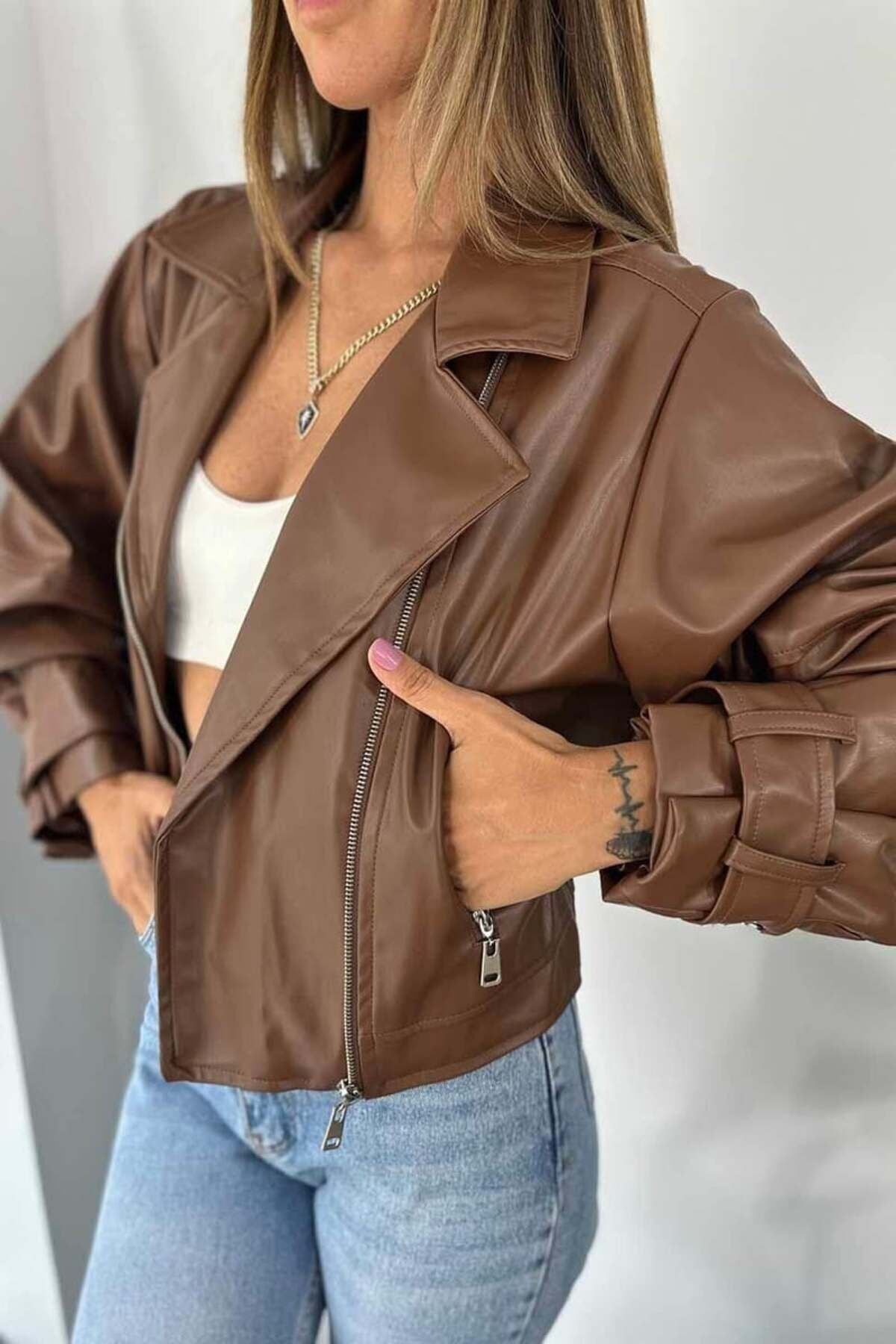 BlackOversizeWomen's Leather Jacket