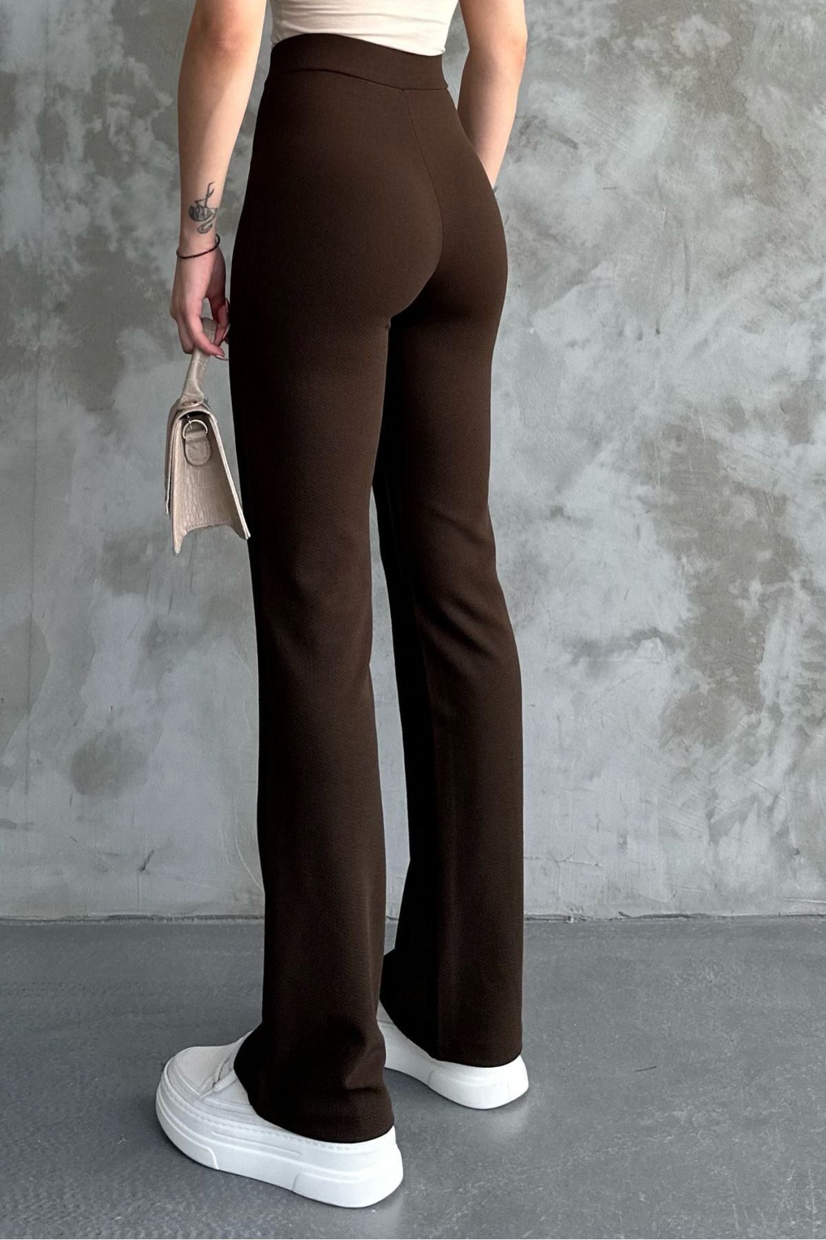 Black High Waist Strengthening Flared Leg Women's Palazzo Trousers