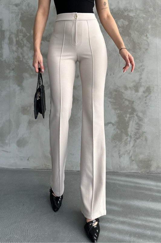 Black High Waist Strengthening Flared Leg Women's Palazzo Trousers