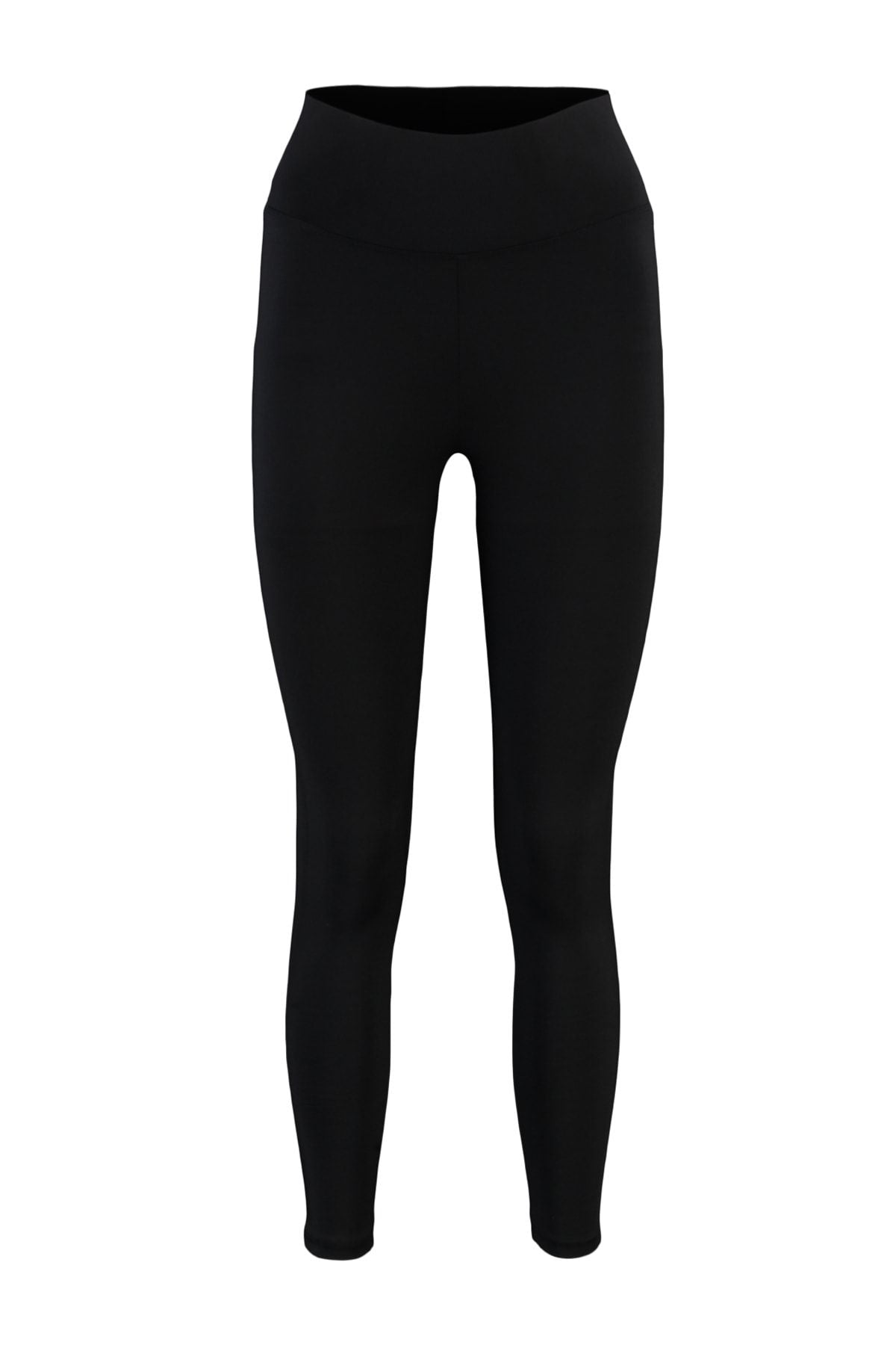 Black Wide Waist Elastic Extra Recovery Full Length Knitted Sports Tights TWOAW21TA0029