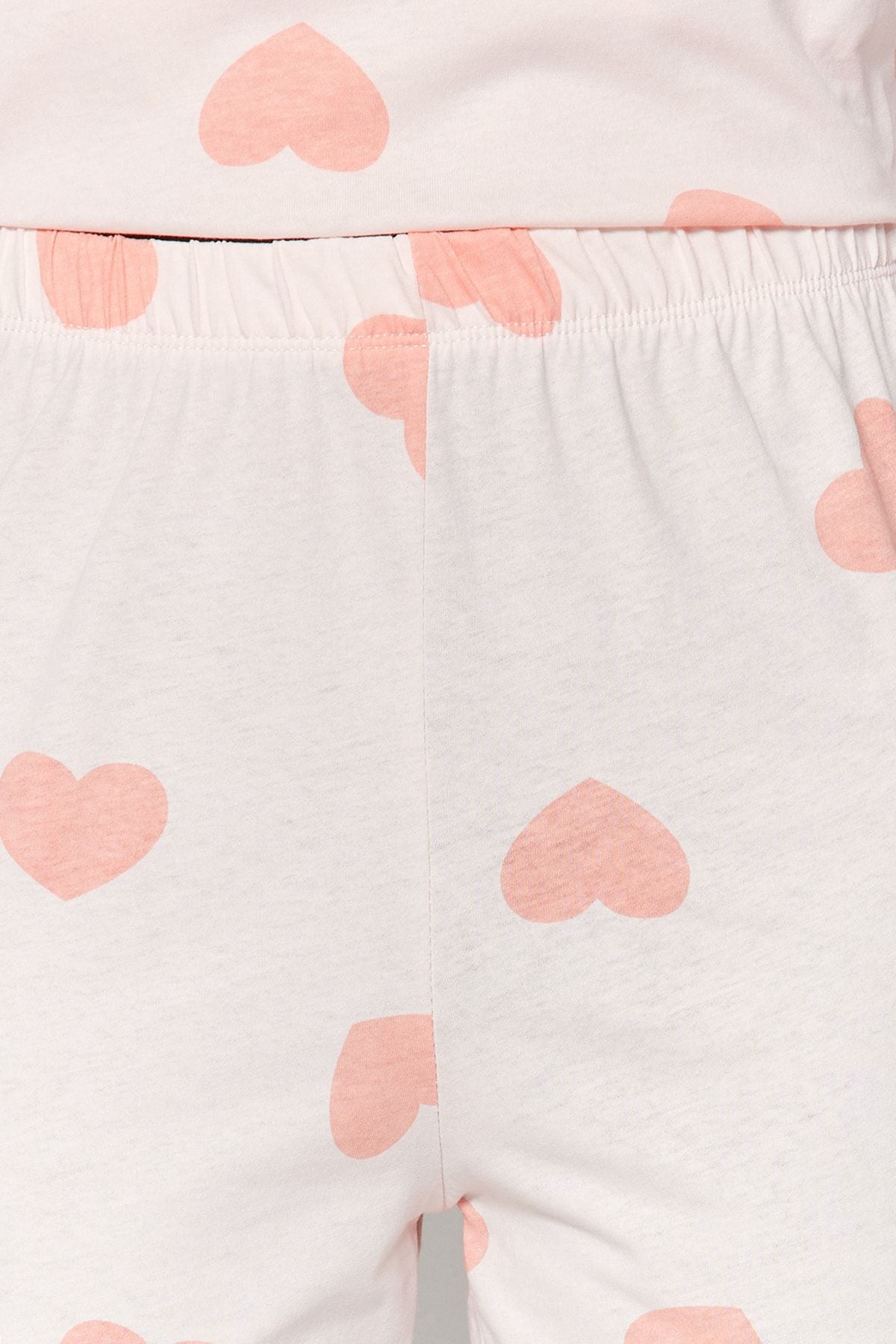 White Knitted Sleepwear Set with Heart - 100% Cotton THMAW21PT0566