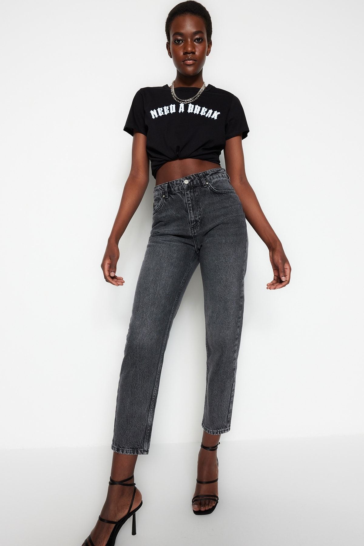 Blue High Bel Mom Jeans TWOSS23JE00085