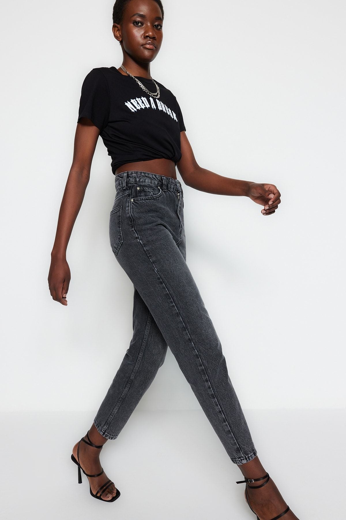 Blue High Bel Mom Jeans TWOSS23JE00085