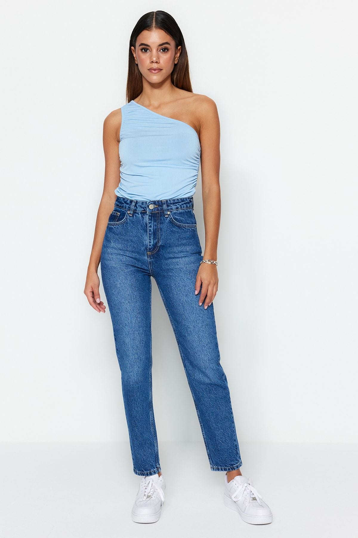 Blue High Bel Mom Jeans TWOSS23JE00085