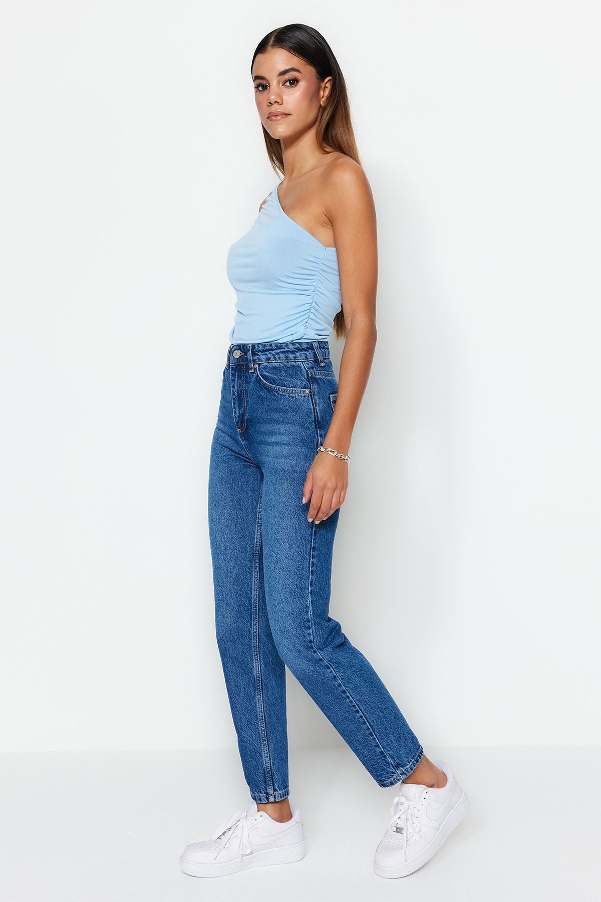 Blue High Bel Mom Jeans TWOSS23JE00085