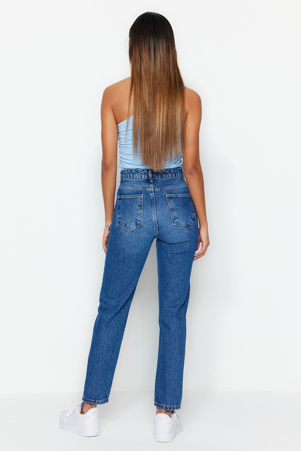 Blue High Bel Mom Jeans TWOSS23JE00085