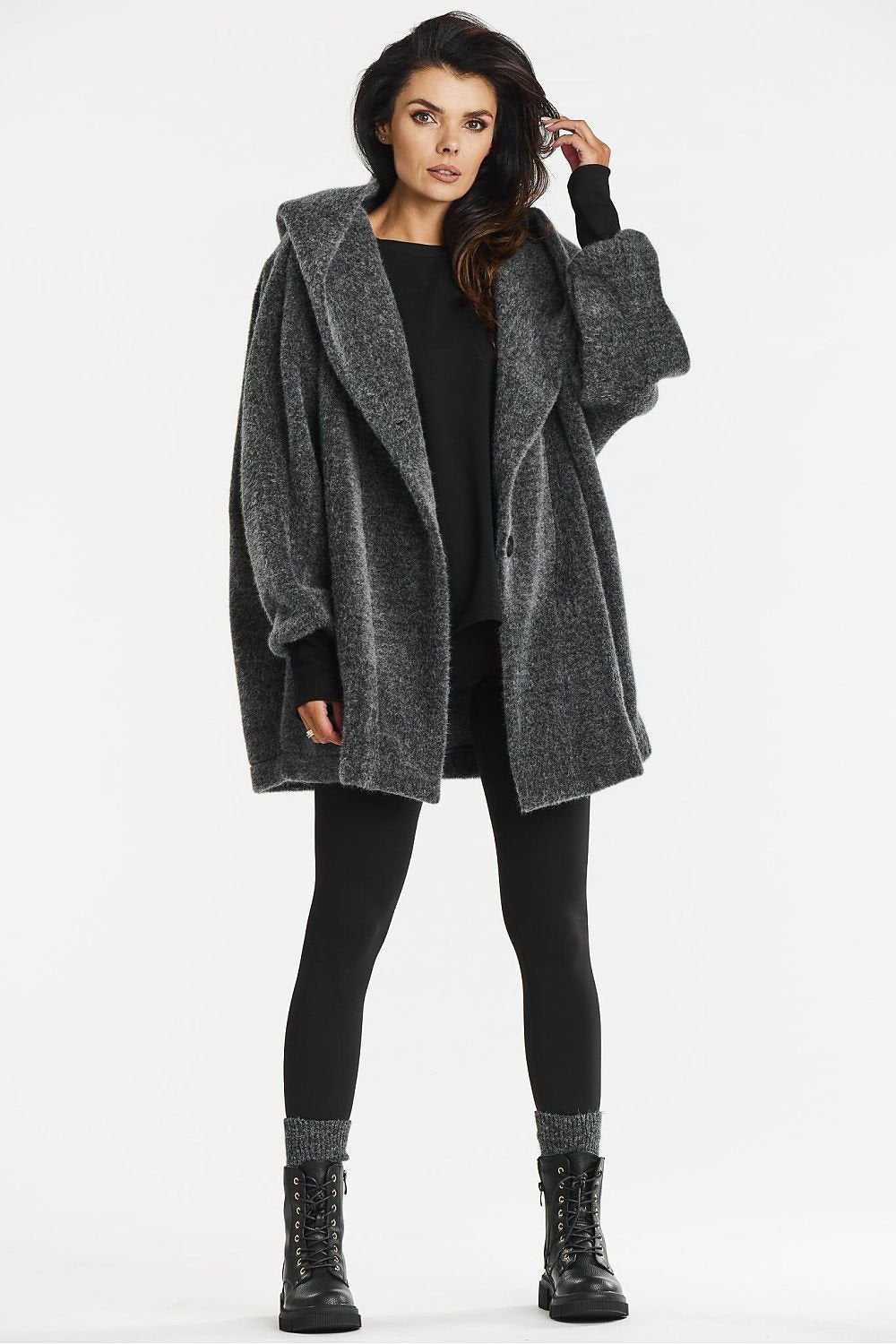 Palton casual oversized